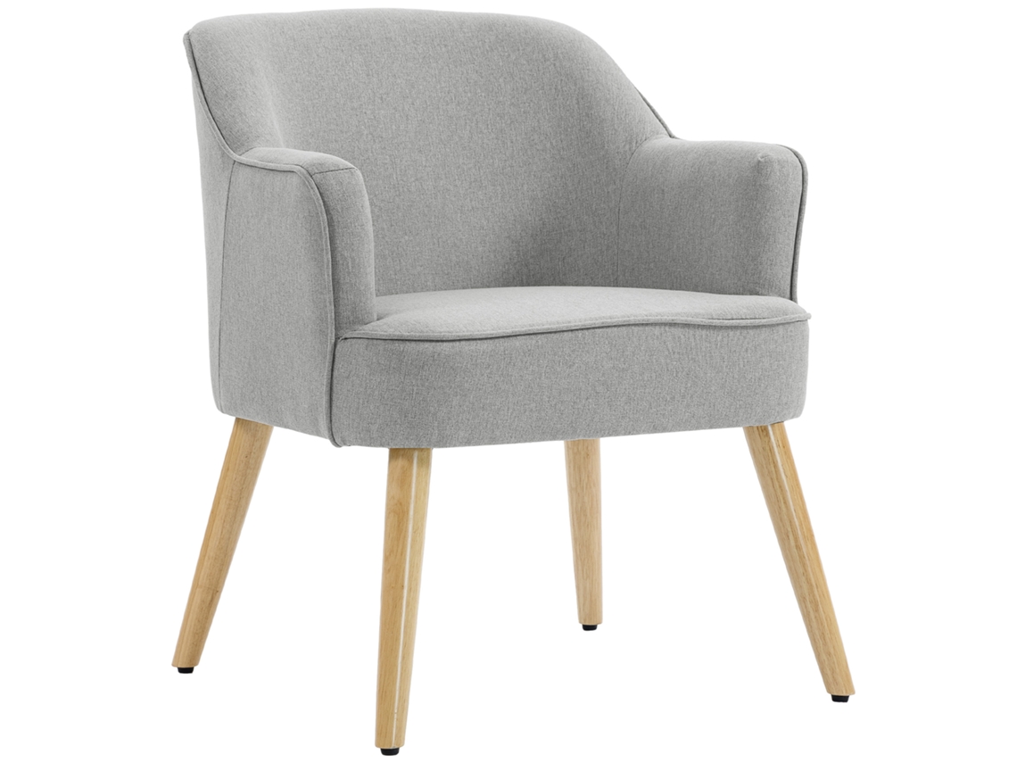 Poltrona Poliéster Cor Cinzento 64,5x65x79,5 cm Homcom