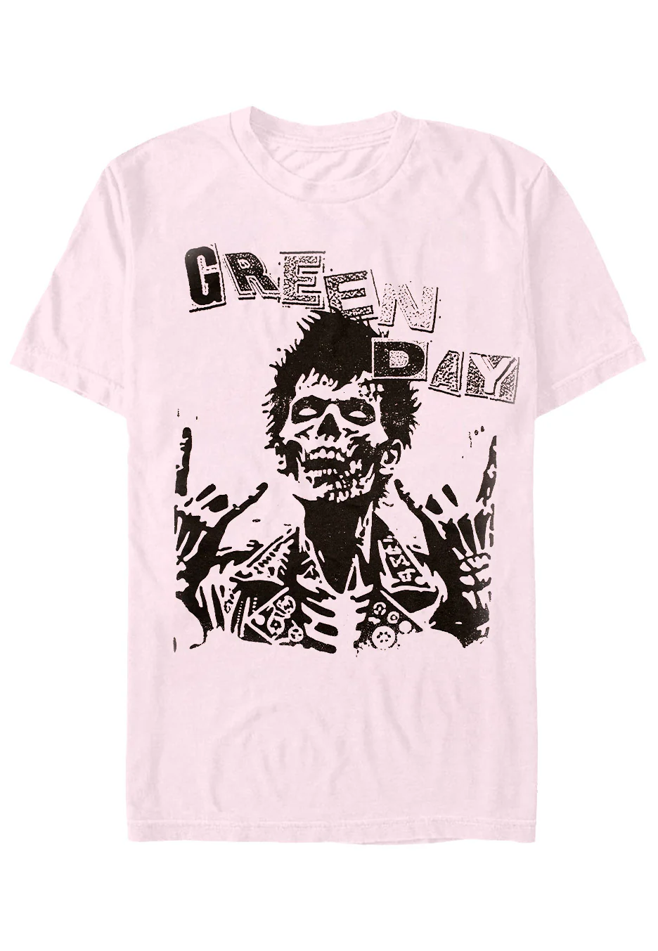 Size:xxl Rockinstone Green Day - Billie Joe Zombie Pink - T-shirt Unisex Adults
