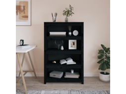Vidaxl Estante 80x35x126 Cm Madeira De Pinho Maciça Preto