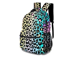 Mochila Escolar Arco Íris Com Estampa De Leopardo E Chita Para Adolescentes, Menina Ou Menino, Viagem. Aquaforge