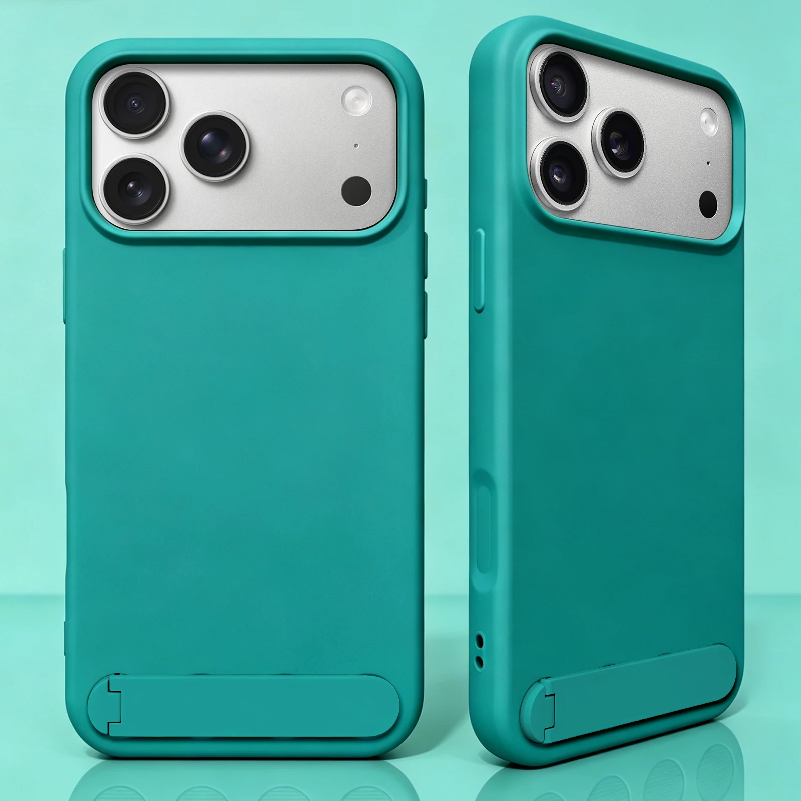 (verde, Iphone 15) Capa De Celular Em Silicone Líquido Com Suporte Dobrável, Proteção Contra Choques E Quedas.