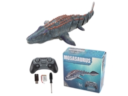 Ats dinossauro Mosasaurio Simulado com Controle Remoto Sem Fio 2.4g, Tubarão Que Dispara Água e Move a Cauda para Crianças