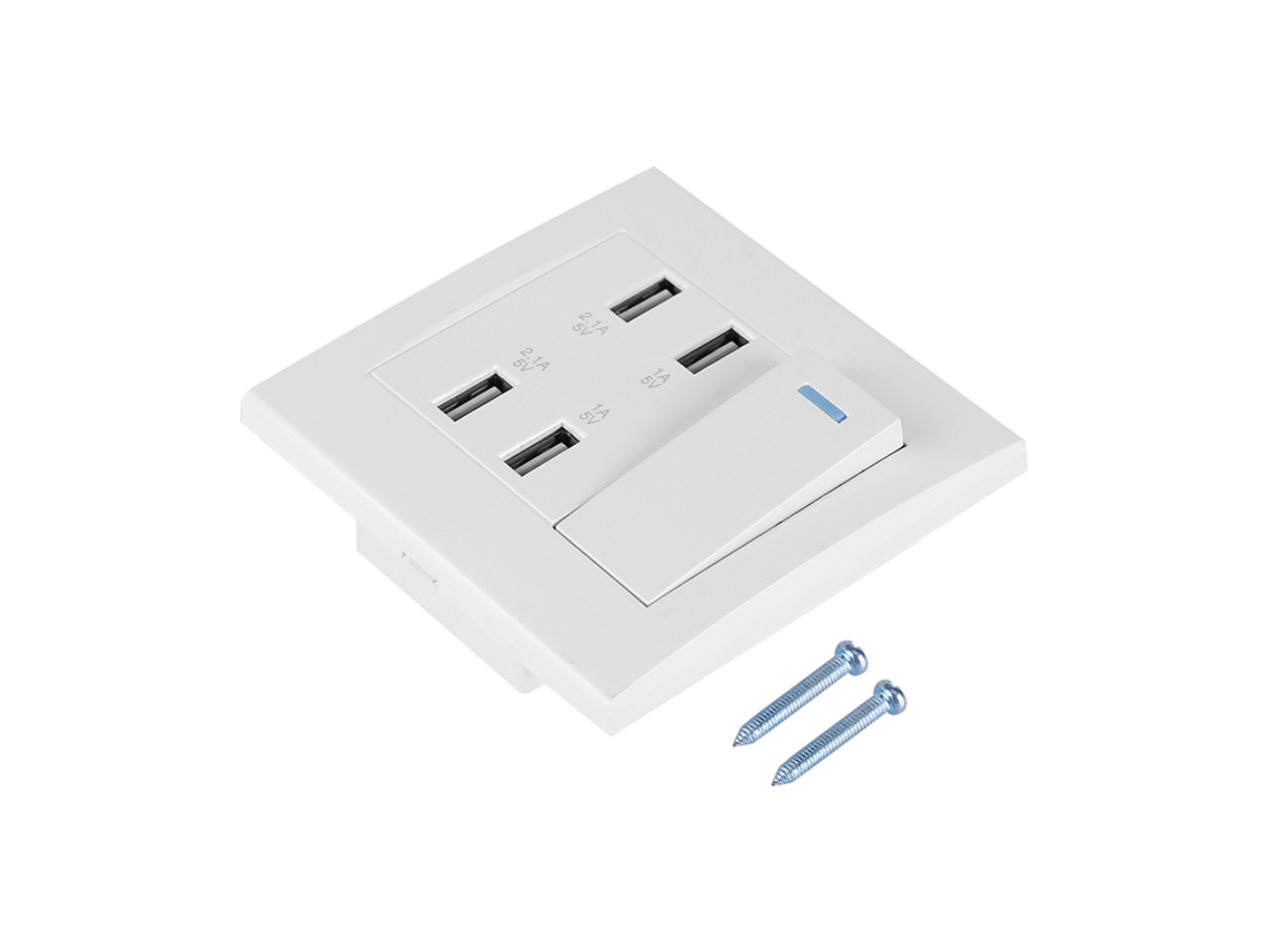 Laxiscreed Tomada Usb 4 Portas Com Interruptor E Carregamento Rápido 4100ma Para Casa E Escritório