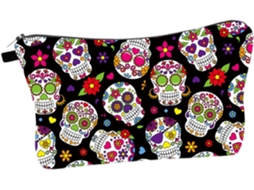 Bolsa Impermeável Com Estampa De Caveira Para Mulheres, Nécessaire De Viagem Para Cosméticos.