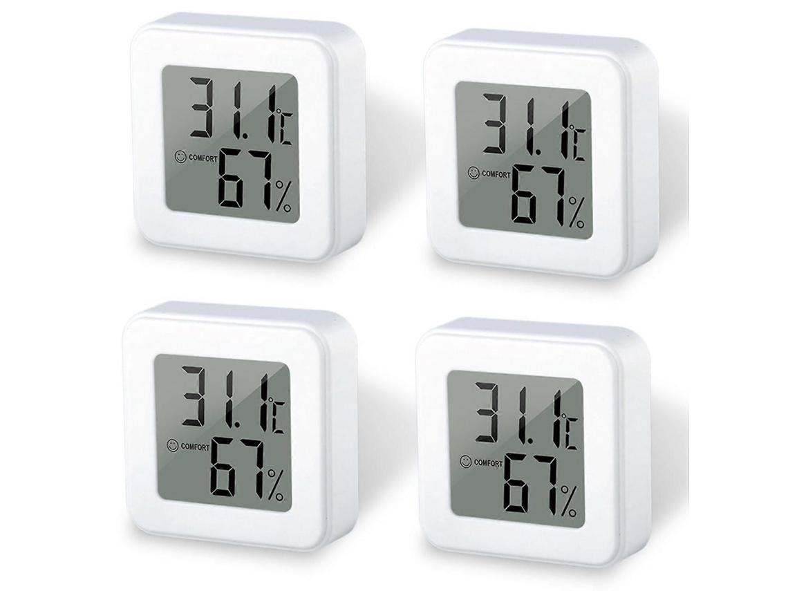 Conjunto De 4 Mini Termômetros E Higrômetros, Termômetro E Higrômetro Digital Lcd Para Ambientes Internos, Termômetro De Ambiente Com Medidor De