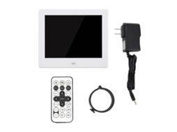 Lurelia Moldura Digital 8 Polegadas Led 1024x768 Cartão 32gb Telecomando Despertador Branco 240 V