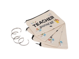 Teacher Appreciation Gifts 4 Makeup Pouch Bags 4 Stainless Steel Bracelet Set