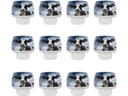 Puxadores Quadrados Para Armários De Cozinha, Puxadores Para Gavetas De Cômoda, 12 Peças, Animais, Vaca, Gado, Fazenda