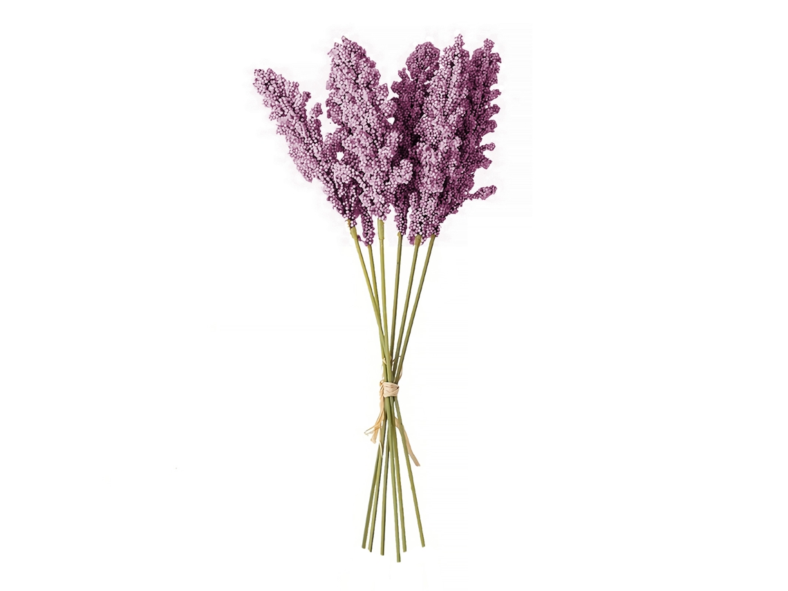 Laxiscreed Arranjo De 6 Ramos De Flores Artificiais Em Cor De Lavanda Escura