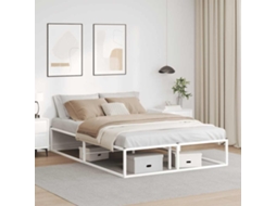 Vidaxl Estrutura de Cama Sem Colchão Branco 140x200 Cm Metal