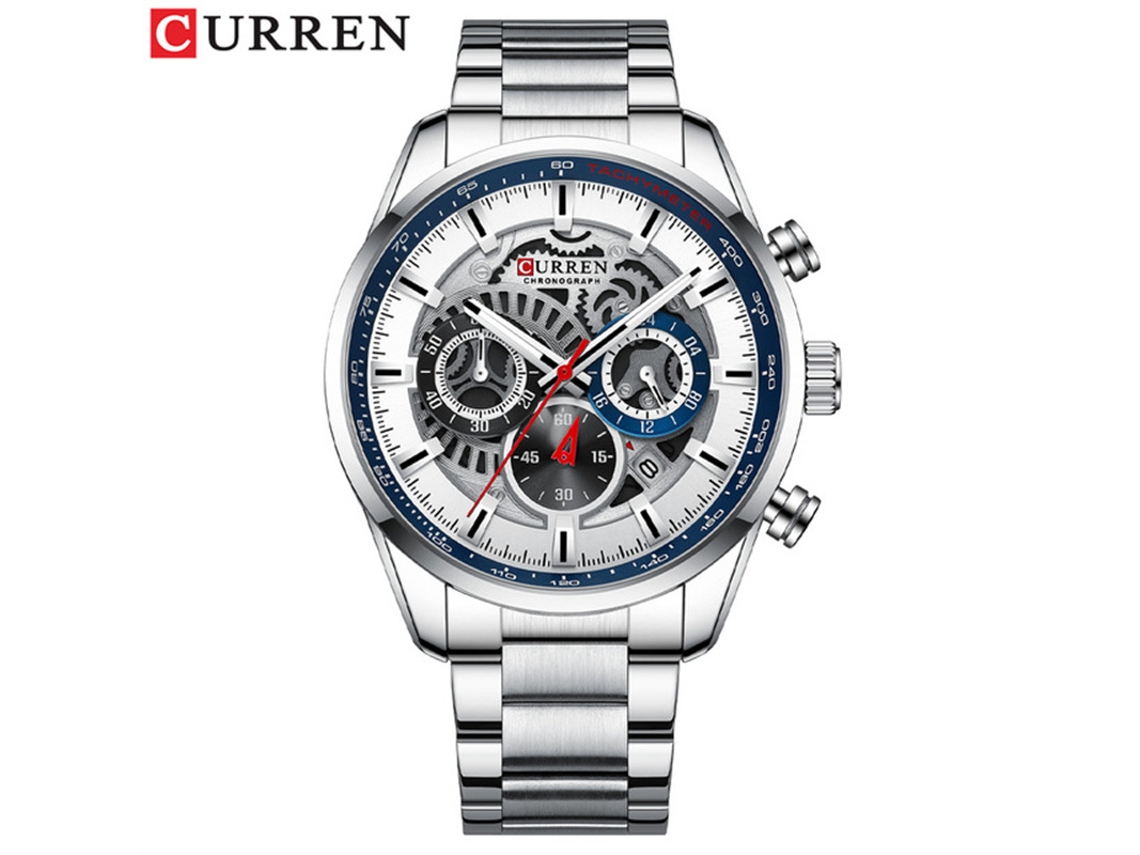 Relógio Masculino de Negócios com Pulseira de Aço Inoxidável, Calendário de Quartzo MDUG