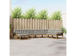 Vidaxl Conjunto De Sofás Para Exterior 8 Pcs Branco E Cinzento-claro