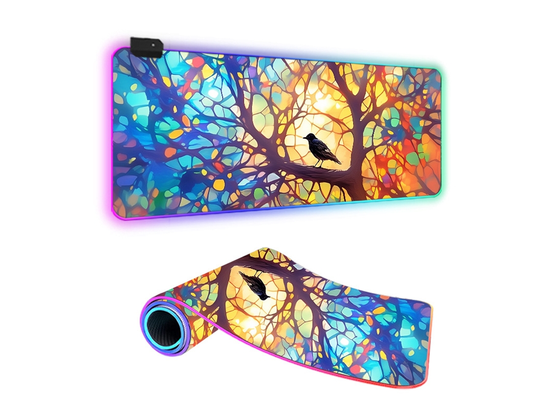 Mousepad Gamer Com Iluminação Led Rgb 80x30cm Padrão Caise Brilvibera
