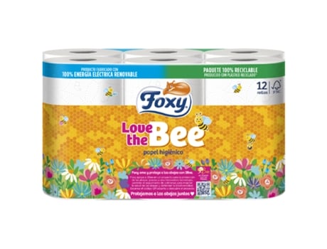 Papel Higiénico 3 Folhas Love the Bee FOXY emb. 12 un