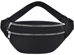 Bolsa De Cinto Em Tecido Esportivo Oxford - Pochete Resistente - Preto