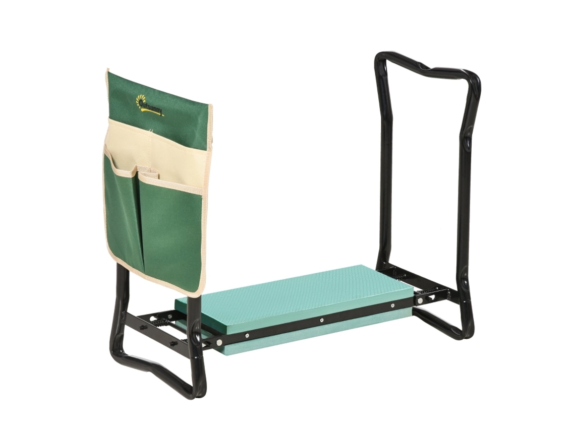 Banco Para Ajoelhar, Banquinho Dobrável De Jardim, 2 Em 1, Auxílio Para Joelhos, Com Bolsa De Ferramentas, Espuma Eva, 58 X 28 X 49 Cm-okc