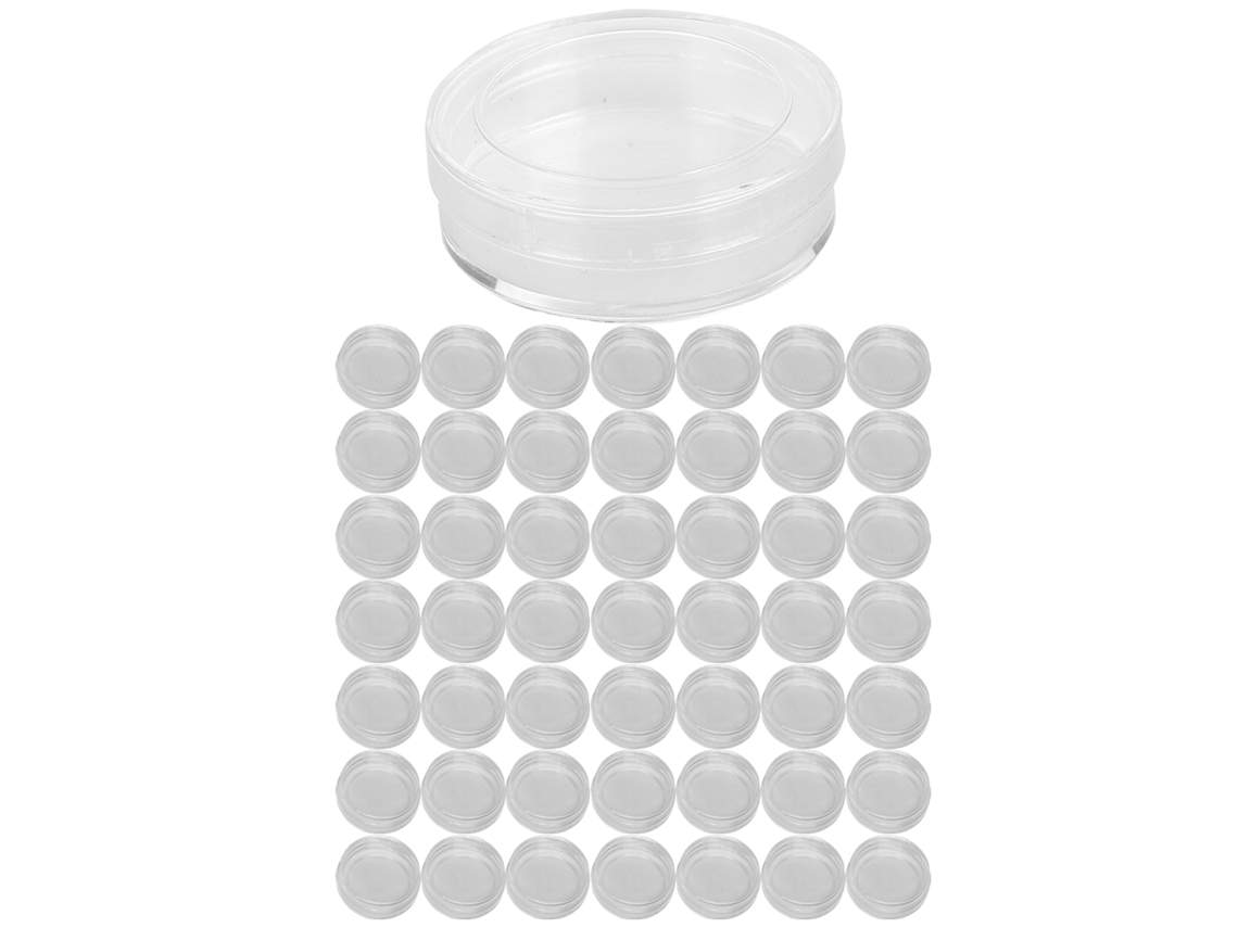 Caixa Transparente Armazenamento Peças Relógio Cilíndrica 50pcs 33mm