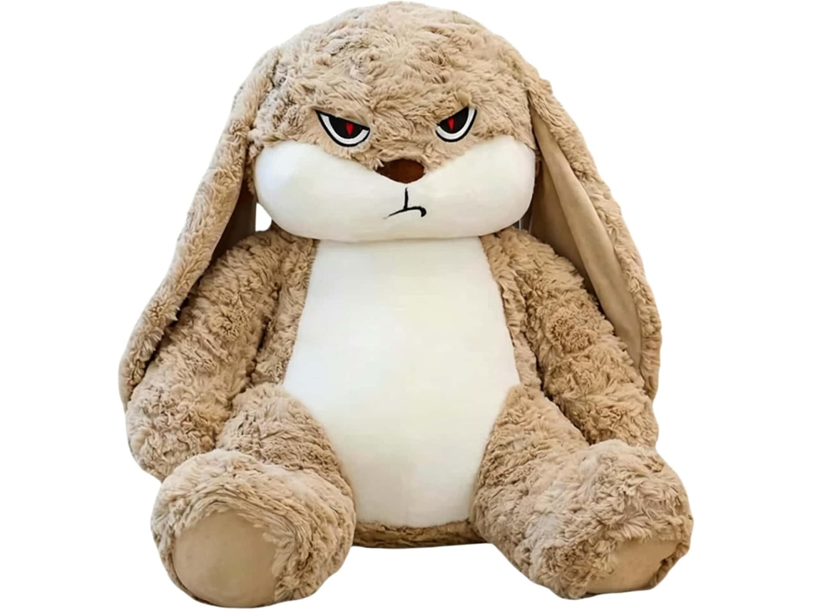 Coelho De Pelúcia Marrom 50 Cm, Muito Macio, Com Orelhas Que Caem,