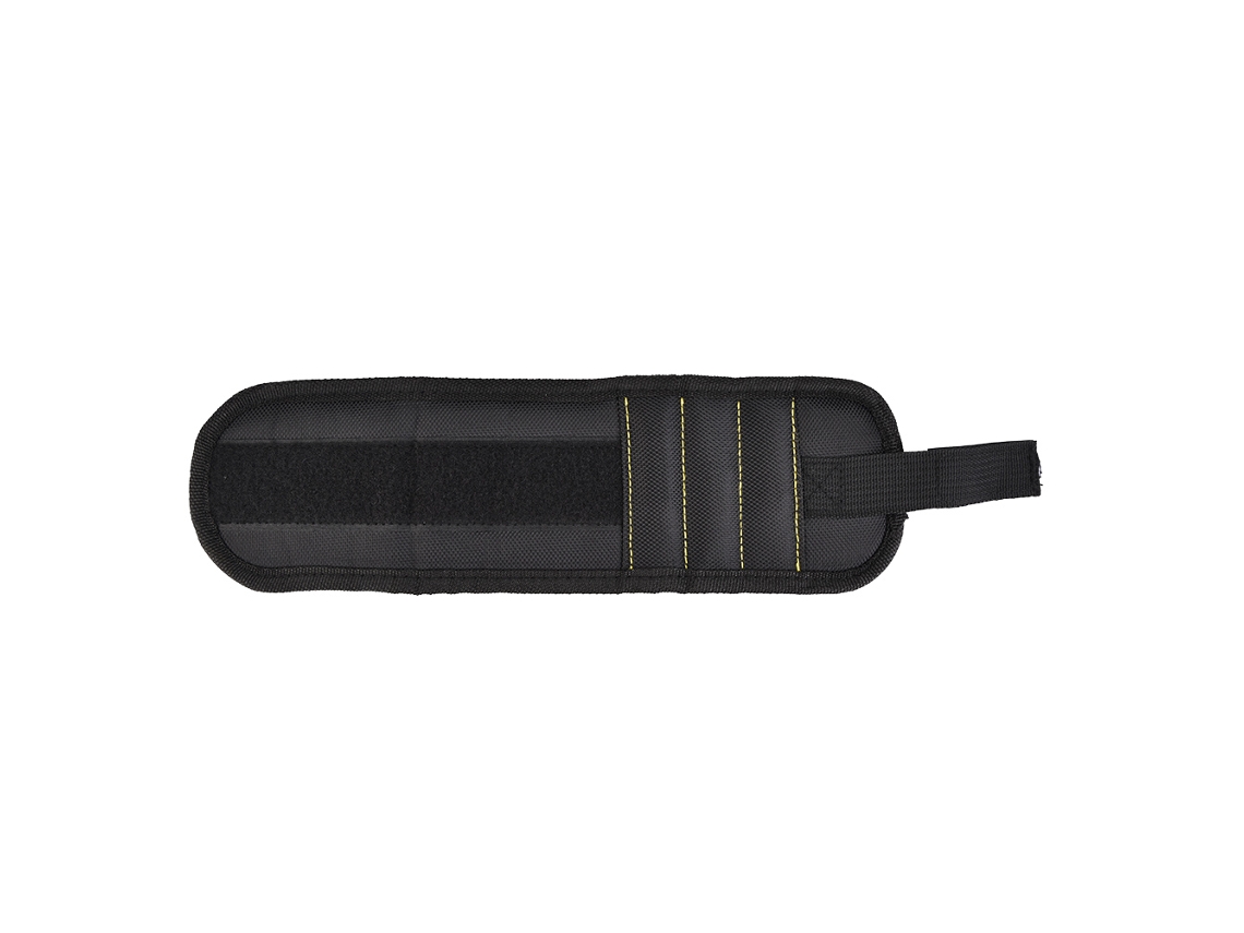 Bolsa de ferramentas com pulseira magnética e bolso magnético para pregos e parafusos (preta)