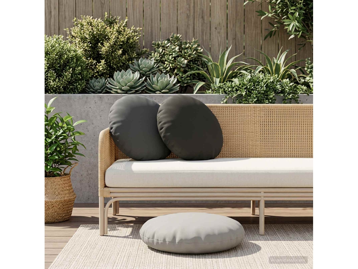 Vidaxl Capa Almofada 2 Pcs Heerlen Cinzento Ø 60 Cm Poliéster