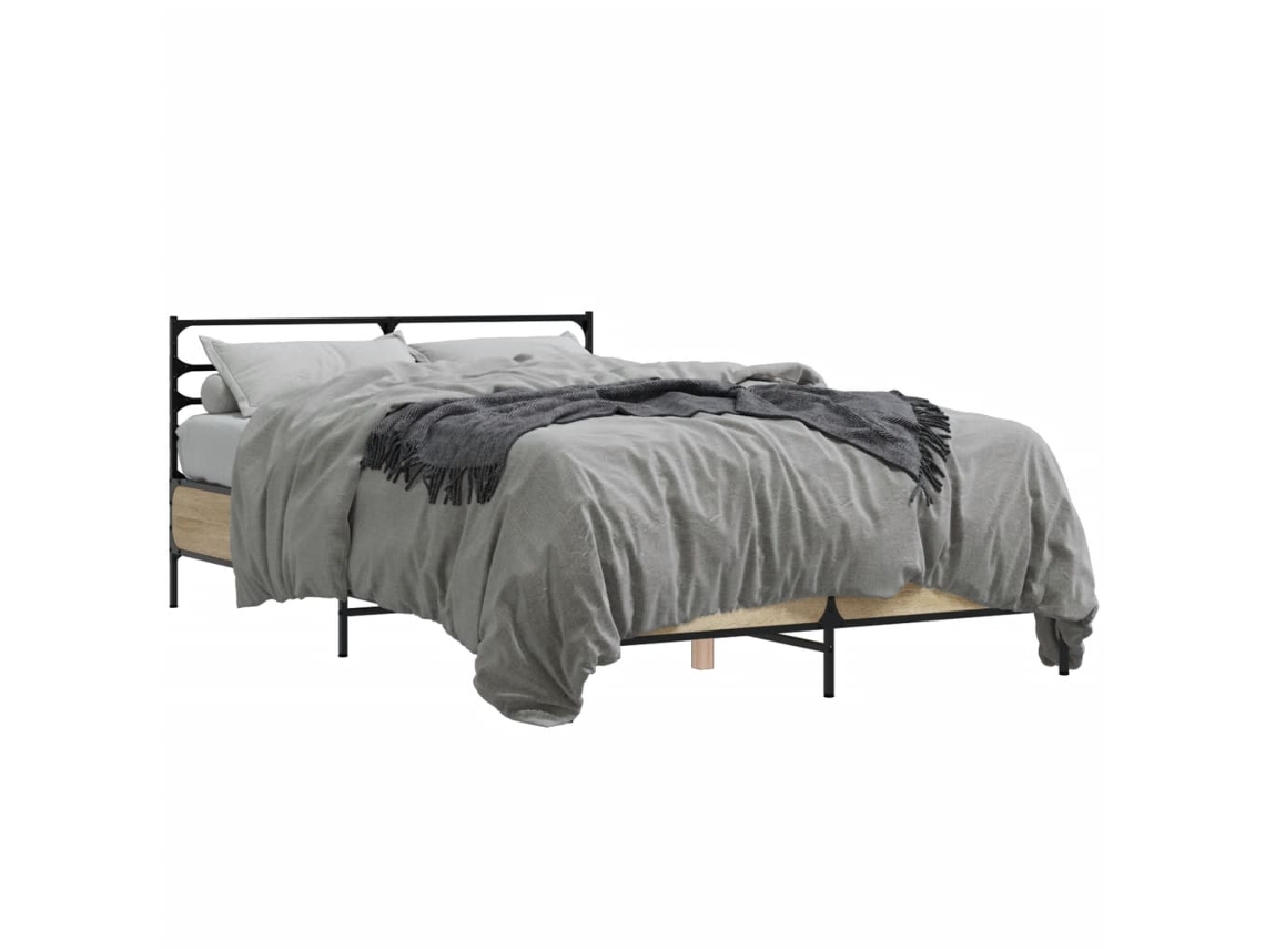 Bed Frame, Bed Frames Vidaxl Marrom Madeira Processada (140 X 200 Cm)