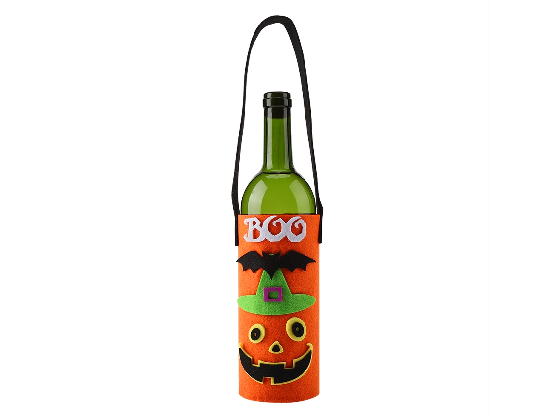 Capinha Decorativa Abóbora Para Vinho Halloween