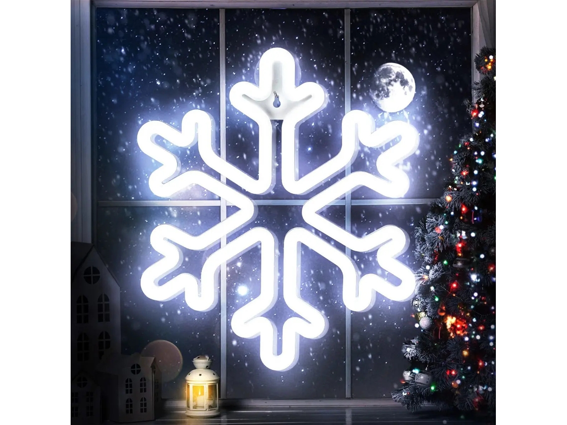 Luzes De Floco De Neve Brancas Frias Para Decoração