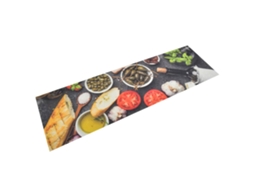 Vidaxl Tapete De Cozinha Lavável 45x150 Cm Veludo Padrão Vinho/jantar