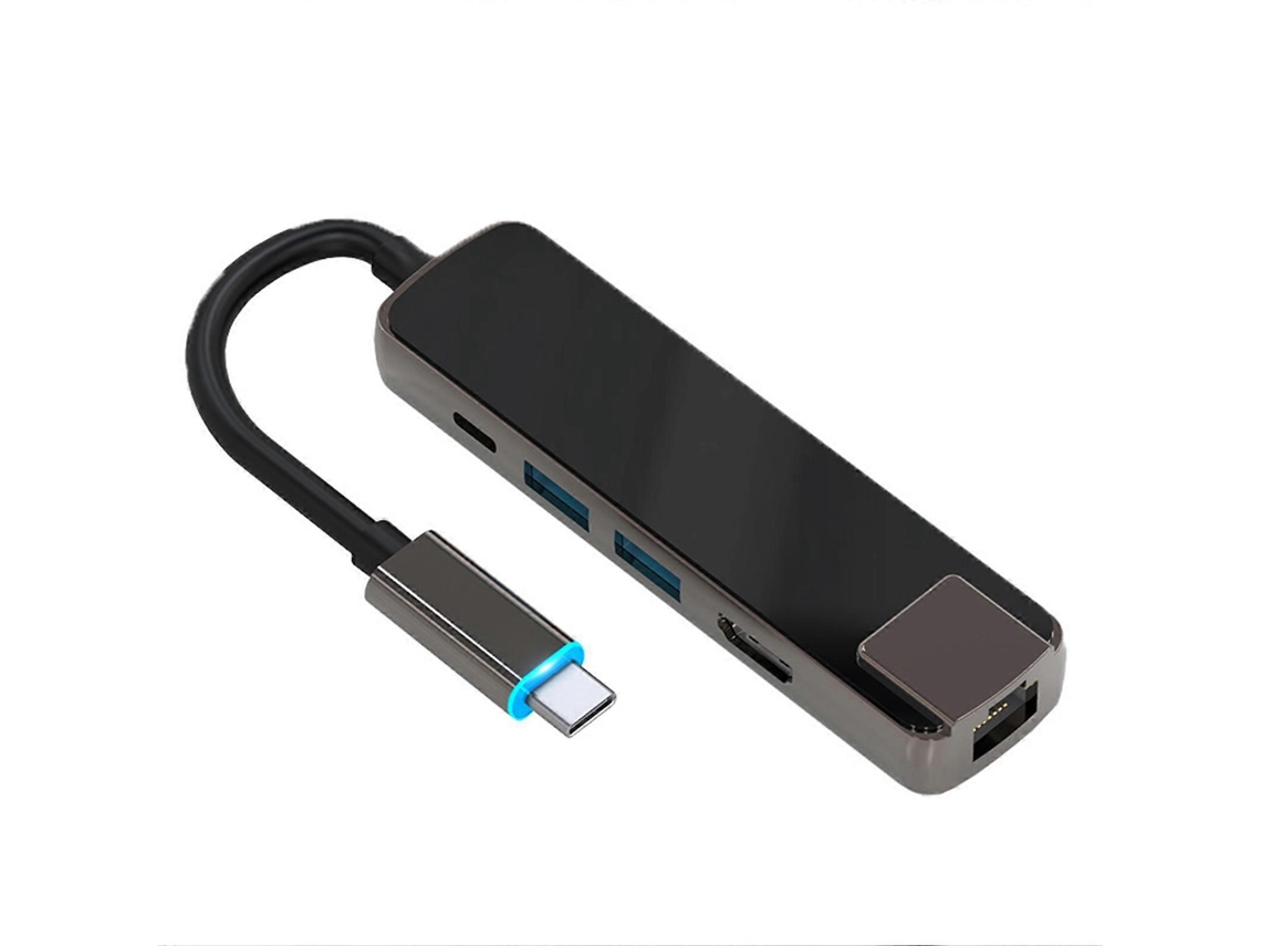 Adaptador Multiporta Usb C 5 Em 1 3840 X 2160p/30 Hz Para Viagens, Negócios E Trabalho Brilvibera