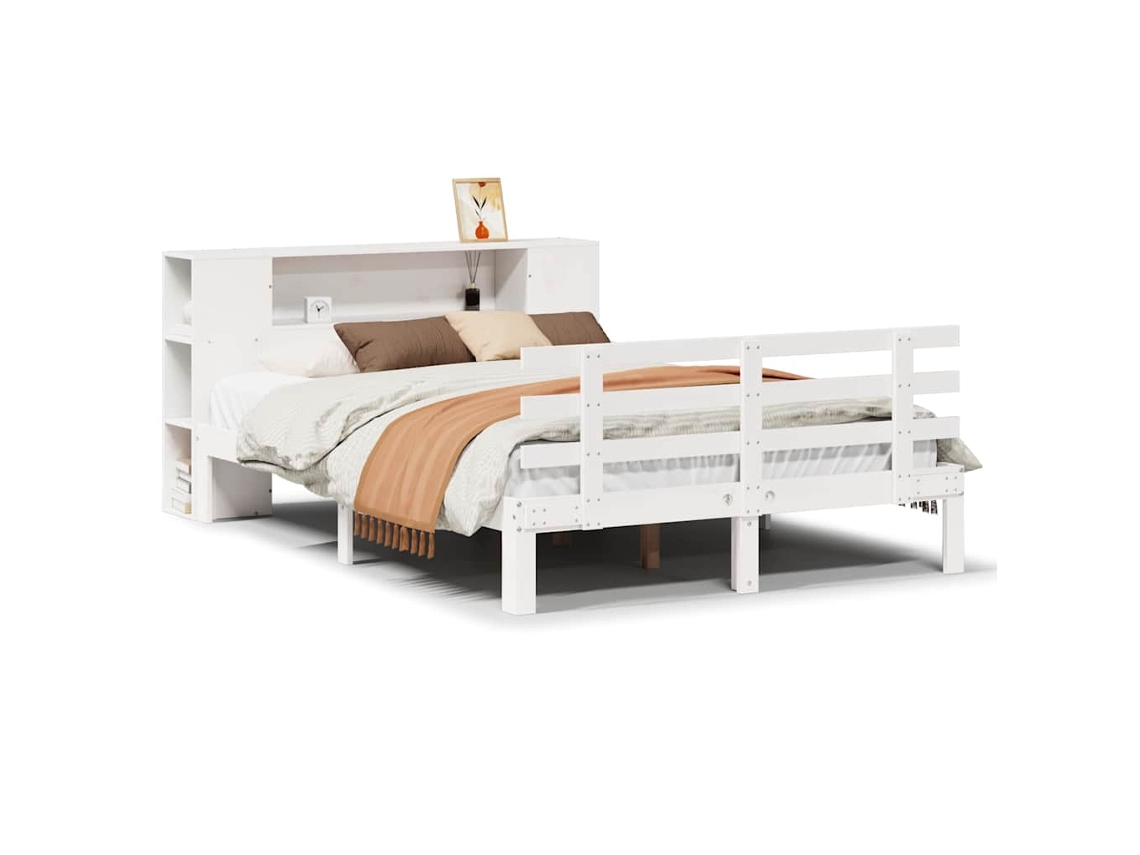 Bookcase Bed, Bookcase Beds Vidaxl Branco Madeira De Pinho (135 X 190 Cm)