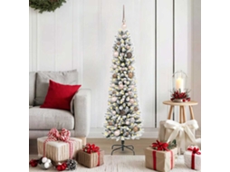 Vidaxl Árvore De Natal Artificial Branco 150 Cm Pvc, Metal E Plástico
