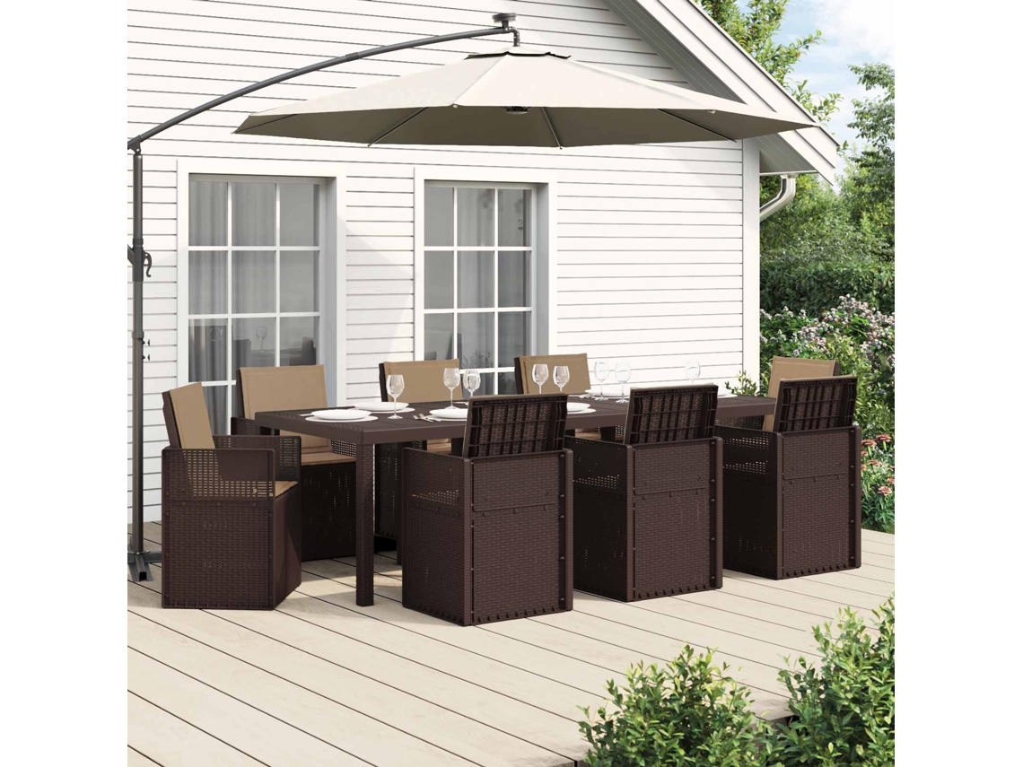 Vidaxl Conjunto De Jantar Para Jardim 9 Unid. Pp