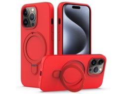 Suporte Casa Magsafe Para Iphone 15 Pro Max Silicone Vermelho