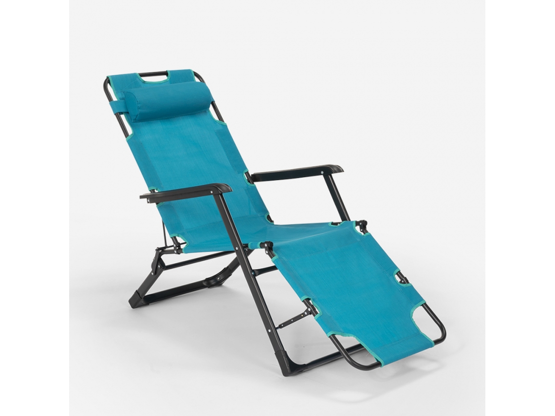 4 Cadeiras espreguiçadeira praia jardim dobrável multiposição Emily