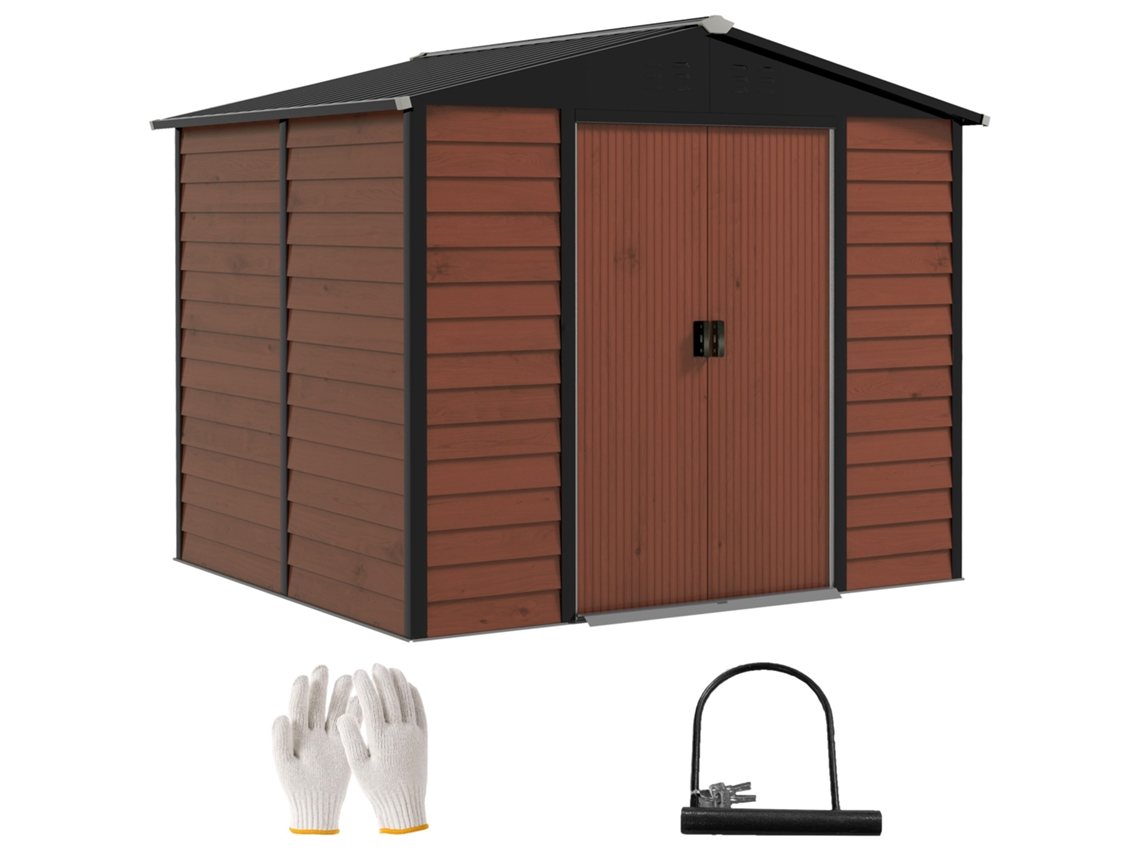 Casinha de Jardim VERIDIA CUOM de 4,4 m² em madeira de teca com base e porta de correr