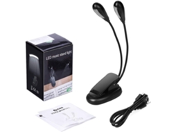 Luminária De Leitura, Luminária De Leitura Led Para Estante Partituras, 14 Leds, Recarregável Via Usb, Luminária De
