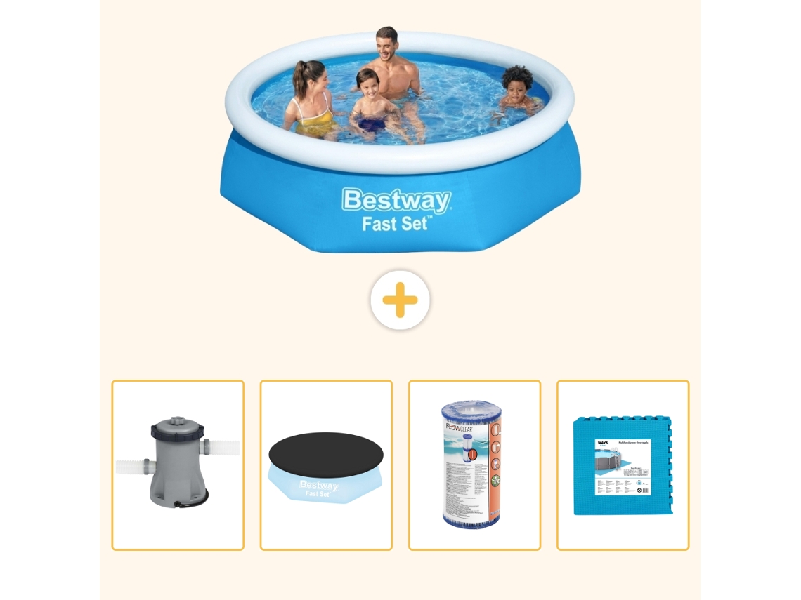 Bestway Piscina Bestway Fast Set Redonda - 244x61 Cm - 5-peças S254
