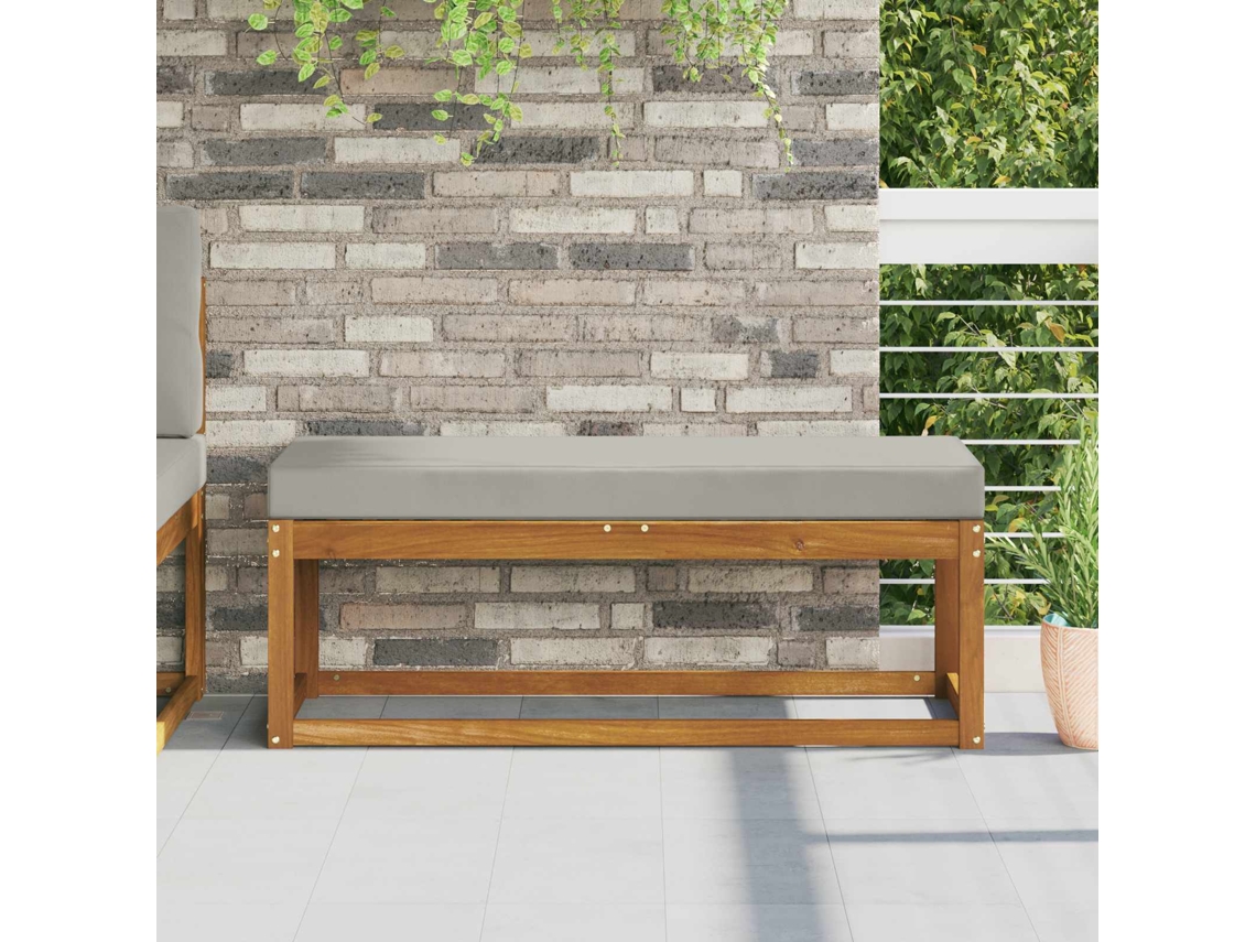 Vidaxl Almofada De Assento Externa Cinzento 111,5 X 40 X 8 Cm