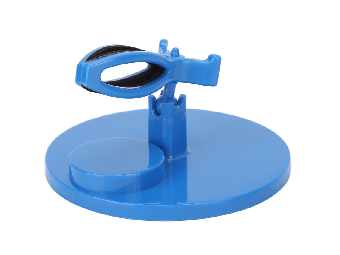 Suporte para frasco de esmalte reclinável Rebe-porta, ferramenta auxiliar para salões de beleza e escolas de manicure, azul.