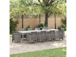Vidaxl Mesa De Jardim Cinzento-claro 350 X 100 X 74 Cm Vime Pe