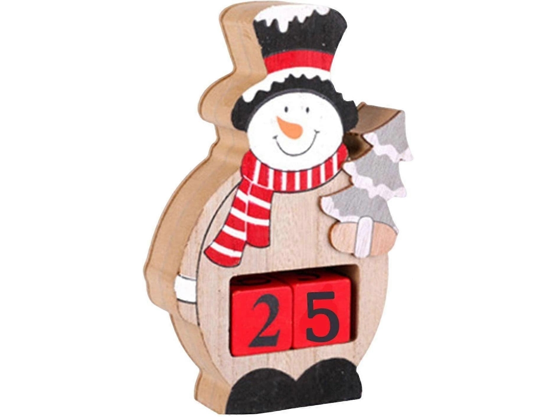 Calendário De Mesa De Madeira Decorativo Estátuas De Gnomos De Natal Para Decoração De Mesa Com Blocos Numéricos Hengjian