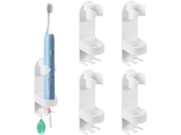 Suporte Escova Pasta Dentes Elétrica Autoadesivo Multifuncional 4 Unidades Banheiro