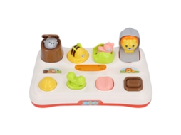 Mali brinquedo Educativo Pop up Animal com Luz e Música Interativo Causa e Efeito Bebê