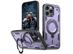 Capa Armor Híbrida Pc Tpu Para Iphone 16 Pro Max - Suporte De Anel Magsafe