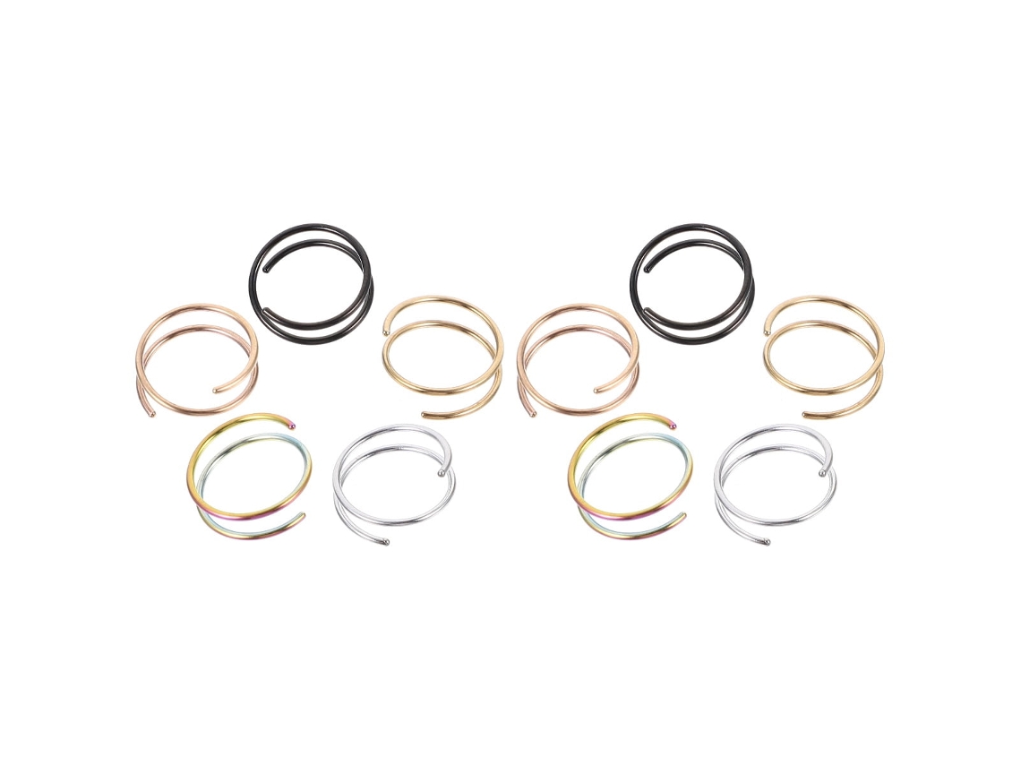 10 Anillos De Nariz Decorativos De Acero Inoxidable