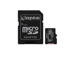 Cartão De Memória Microsd 256gb Adaptador | Velocidade 100mb/s | Classe 10 Uhs I | Full Hd Kingston Sd007 Preto