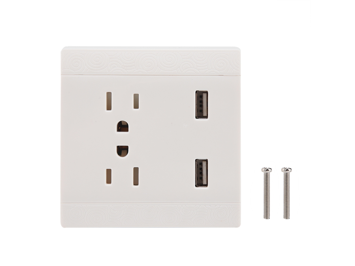 Retirado do Carregador de Parede Padrão Dos Eua (2.4a, Duas Portas USB, Com Suporte para Celular)