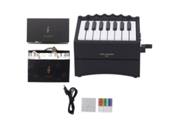 Primerox calendário de Piano 2025 Tocável com 52 Peças Musicais Bluetooth Volume Ajustável Usb Preto