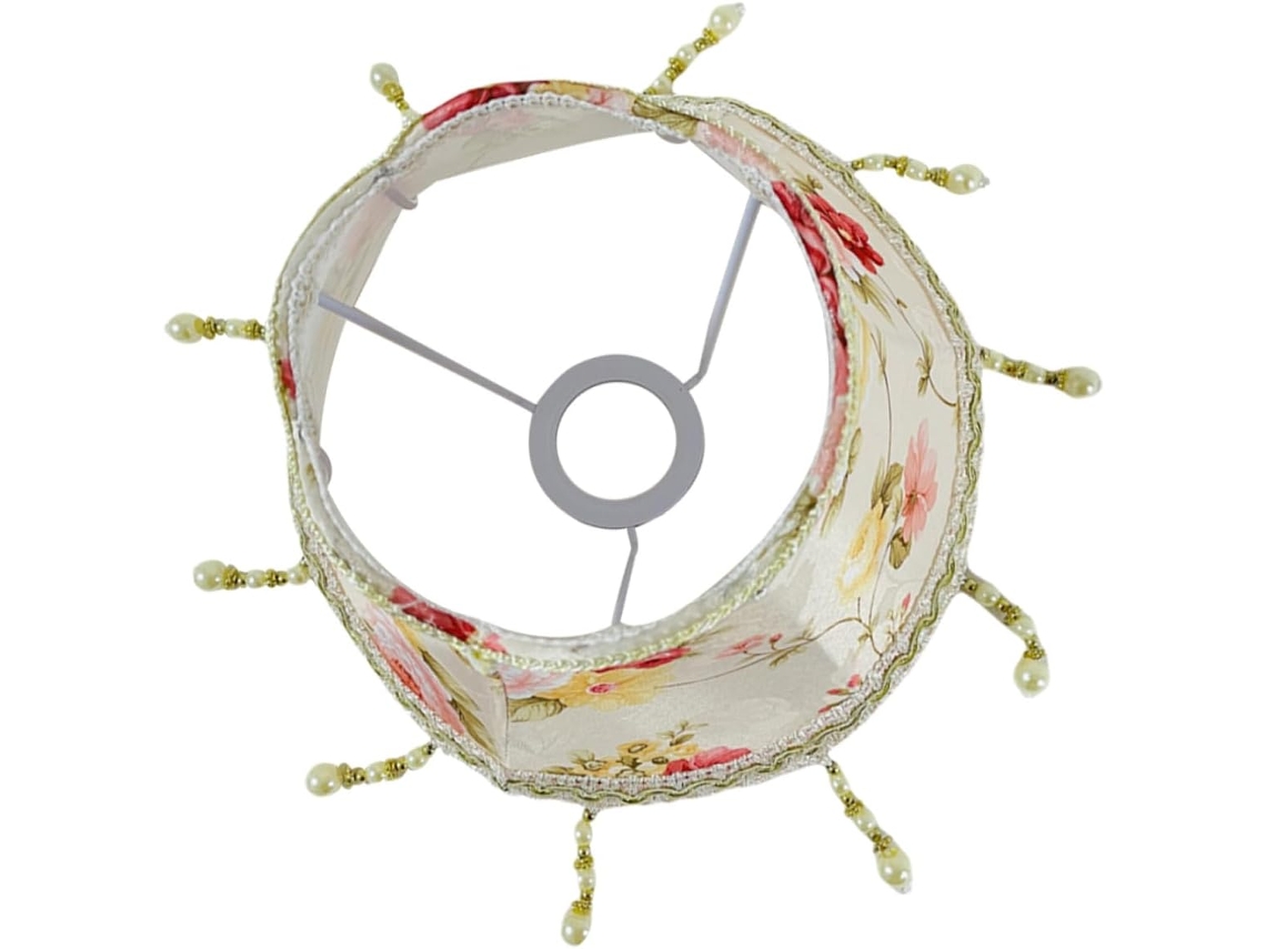 Soquete E27 em Tecido, Estilo Europeu, Floral Rosa, com Estampa de Peônias, Cúpula Recortada, Leve e Resistente, para Luminária. SFUSHOS