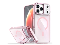 Capa Para Iphone 17 Pro, Capa Protetora Degradê Com Suporte, Rosa